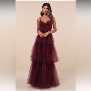 Lulu's Burgundy Maxi Dress